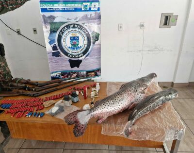 Imagem da notícia Operação Piracema: PMA apreende armas e pescado em Coxim